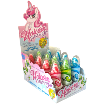 Unicorn Twist 'n' Dip Lollipop with Sherbet Dip 50g (Flavour May Vary) 