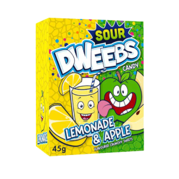 Dweebs Sour Candy Lemonade & Apple Flavoured Crunchy Sweets 45g