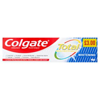 Colgate Total Whitening Fluoride Toothpaste 125ml PMP £3.00
