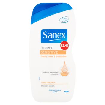 Sanex Dermo Sensitive Shower Cream 450ml PMP £2.49