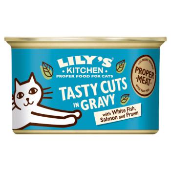 Lily's Kitchen with White Fish, Salmon and Prawn Tasty Cuts in Gravy 85g