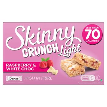Skinny Crunch Light Raspberry & White Choc Bars 5 x 19g
