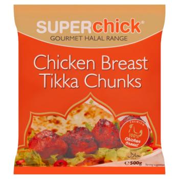Superchick Chicken Breast Tikka Chunks 500g