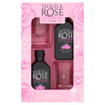 Tequila Rose Strawberry Cream Liqueur 2 x 5cl & 2 Shot Glasses