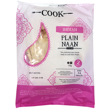 Cook Indian Plain Naan Vegan 150g 