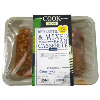 Cook Veggie Red Lentil & Mixed Bean Casserole Vegan Serves 1 290g 