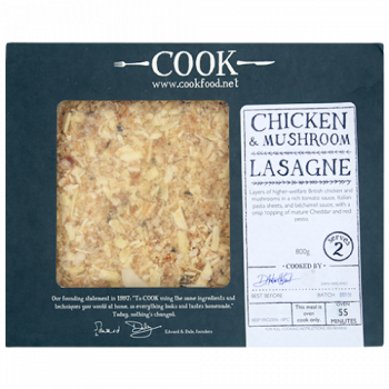Cook Chicken & Mushroom Lasagne Serves 2 800g 