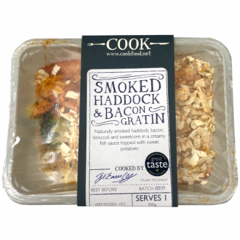 Cook Smoked Haddock & Bacon Gratin Serves 1 390g 