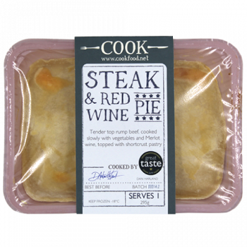 Cook Steak & Red Wine Pie Serves 1 295g 