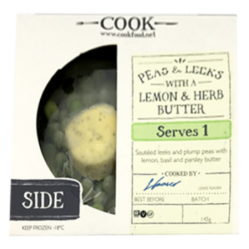 Cook Peas & Leeks with a Lemon & Herb Butter Serves 1 145g 