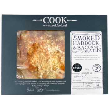 Cook Smoked Haddock & Bacon Gratin Serves 2 780g 