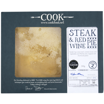Cook Steak & Red Wine Pie Serves 2 590g 