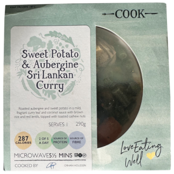 Cook Sweet Potato & Aubergine Sri Lankan Curry Serves 1 290g 