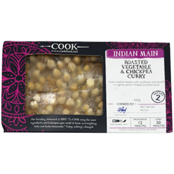 Cook Indian Main Roasted Vegetable & Chickpea Curry Serves 2 660g 