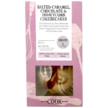 Cook Salted Caramel, Chocolate & Honeycomb Cheesecakes 2 x 90g 