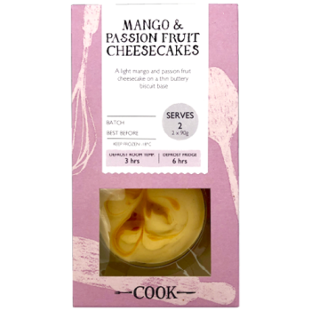 Cook Mango & Passion Fruit Cheesecakes 2 x 90g 