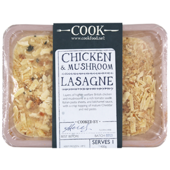 Cook Chicken & Mushroom Lasagne Serves 1 400g 