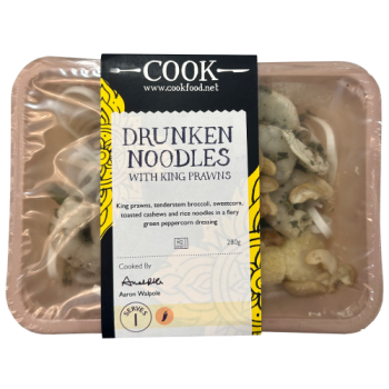 Cook Drunken Noodles with King Prawns Serves 1 280g 