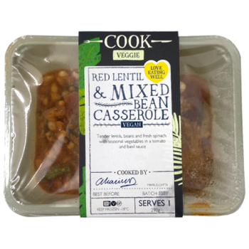 Cook Veggie Red Lentil & Mixed Bean Casserole Serves 1 290g 