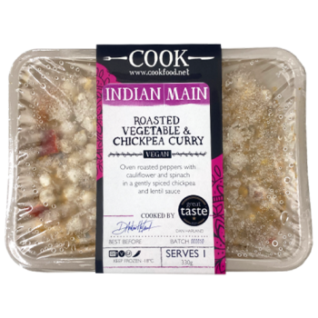 Cook Indian Main Roasted Vegetable & Chickpea Curry Serves 1 330g 