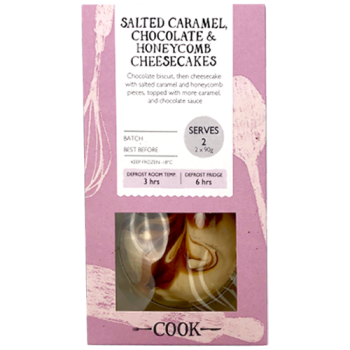 Cook Salted Caramel, Chocolate & Honeycomb Cheesecakes 2 x 90g 