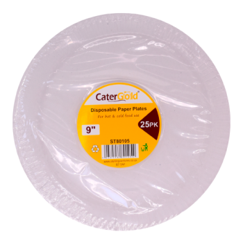 Cater Gold Disposable Paper Plates 25pk 