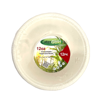 Catergold 12oz Compostable Sugarcane Bowls 12pk 