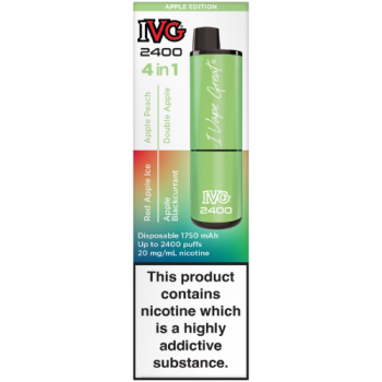 IVG 2400 Disposable Vape 4 in 1 Apple Edition