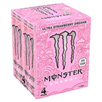Monster Energy Ultra Strawberry Dreams Strawberry Flavour 4 x 500ml