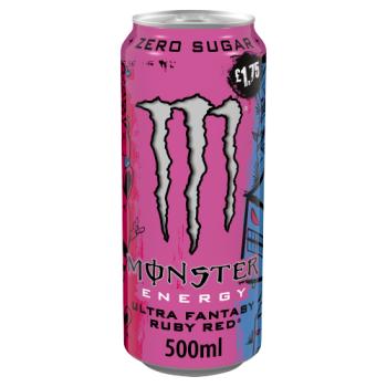 Monster Energy Drink Ultra Fantasy Ruby Red Zero Sugar 500ml PM £1.75 Can