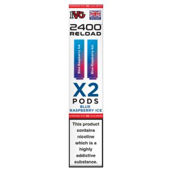IVG 2400 Reload Bule Raspberry Ice Pods 2 x 20mg/ml