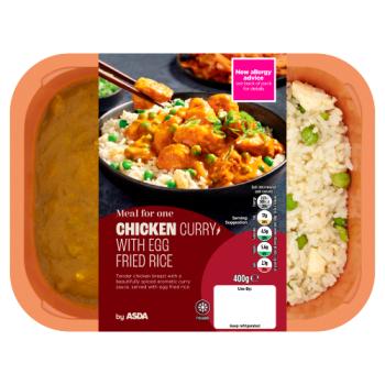 Asda Meal for One Chicken Curry with Egg Fried Rice 400g