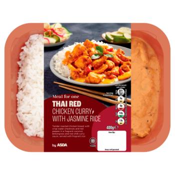 Asda Meal for One Thai Red Chicken Curry with Jasmine Rice 400g