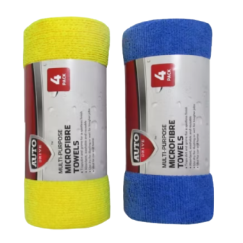 Auto Drive Care Microfibre Towels 4pk (Colours May Vary)