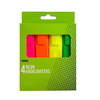 ASDA Highlighters 4pk