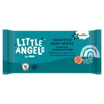 Little Angels by ASDA 60 Sensitive Baby Wipes from Newborn