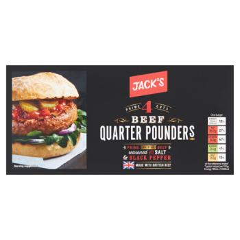 Jack's 4 Beef Quarter Pounders 454g