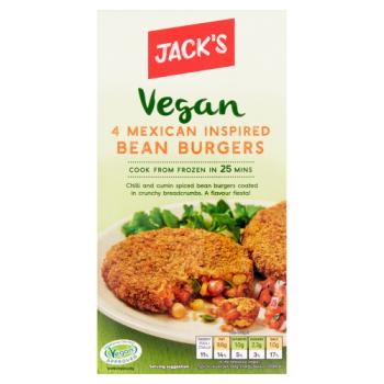 Jack's 4 Vegan Mexican Inspired Bean Burgers 454g