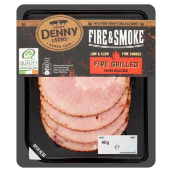 Henry Denny & Sons Master Craft Selections Fire & Smoke Fire Grilled Ham Slices 90g