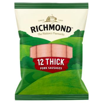 Richmond 12 Thick Pork Sausages 615g
