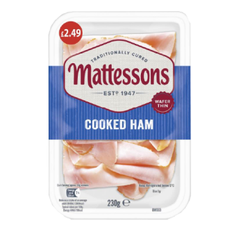 Mattessons Wafer Thin Cooked Ham 250g PM £2.49 