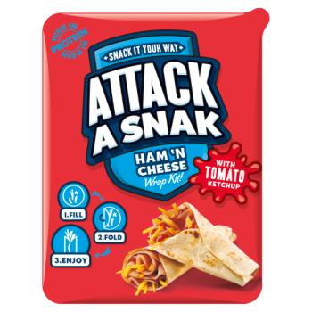 Attack a Snak Ham 'n Cheese Wrap Kit with Tomato Ketchup 86g