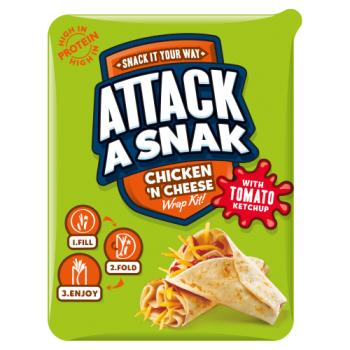 Attack a Snak Chicken 'n Cheese Wrap Kit with Tomato Ketchup 86g