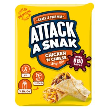 Attack a Snak Chicken 'n Cheese Wrap Kit with BBQ Sauce 86g