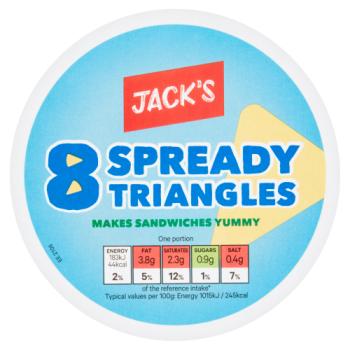 Jack's 8 Spready Triangles Cheese 140g