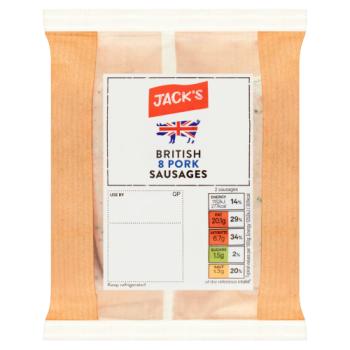 Jack's 8 British Pork Sausages 454g