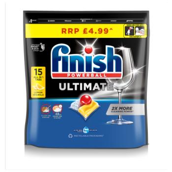 Finish Ultimate All In One Dishwasher Tablets Lemon - 15 Tabs