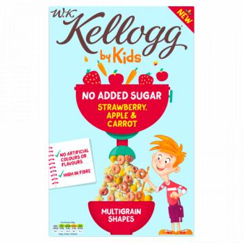 W.K Kellogg by Kids No Added Sugar Strawberry, Apple & Carrot Multigrain Shapes Cereal 350g