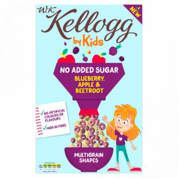 W.K Kellogg by Kids No Added Sugar Blueberry, Apple & Beetroot Multigrain Shapes Cereal 350g