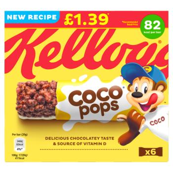 Kellogg's Coco Pops Cereal Bar 6 x 20g
